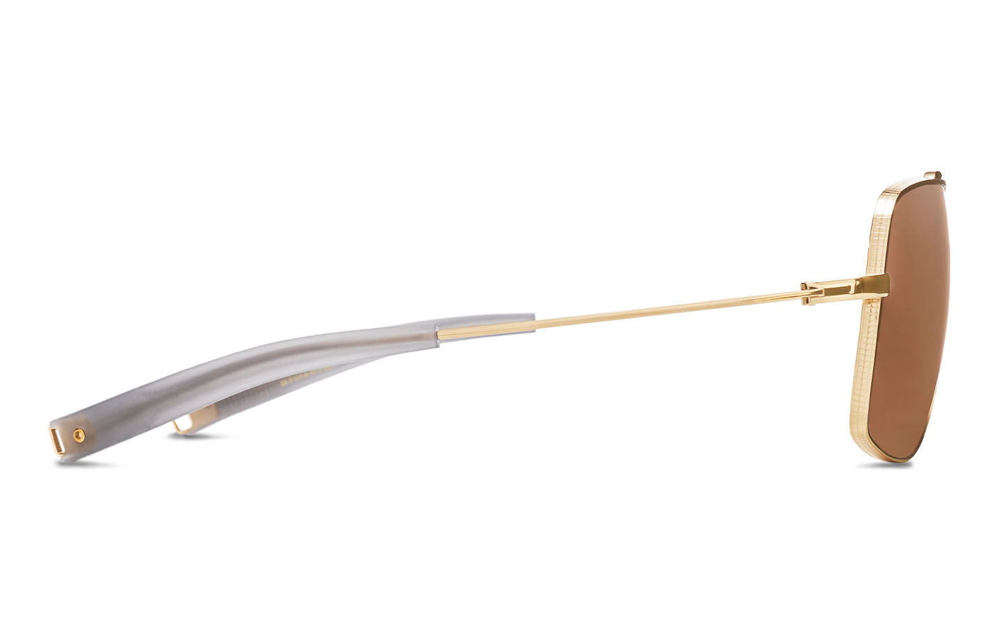 DITA DLS107 POLAR Aviator Sunglasses in Brown Polarized White Gold, side view
