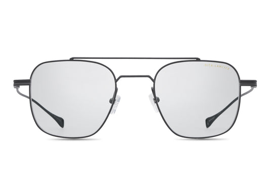 DITA DLX118 Aviator Eyeglasses in Clear Matte Black, front view