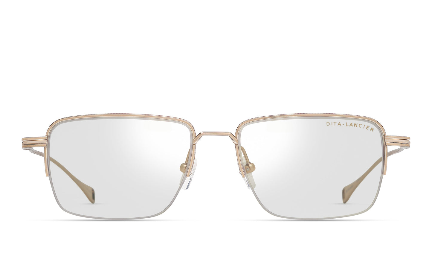DITA DLX136 Square Eyeglasses in Clear / Gold Sand, front view