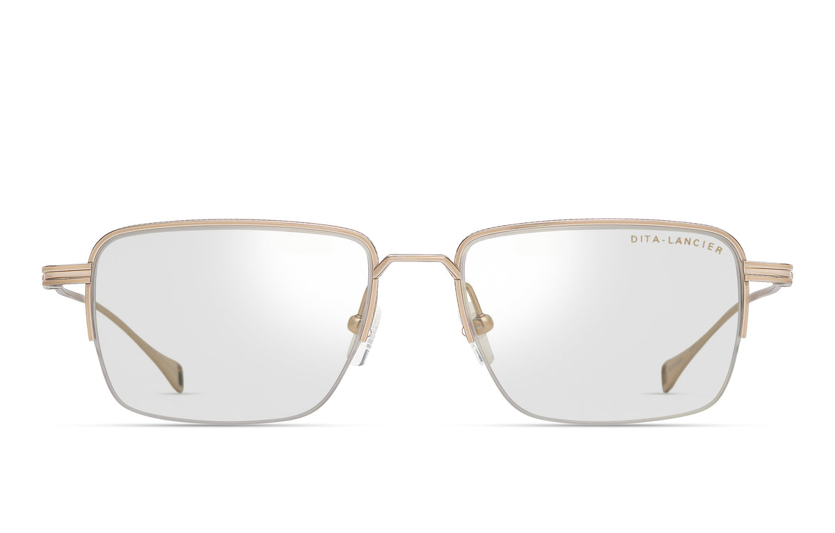 DITA DLX136 Square Eyeglasses in Clear / Gold Sand, front view