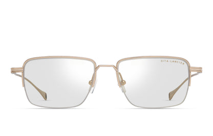 DITA DLX136 Square Eyeglasses in Clear / Gold Sand, front view
