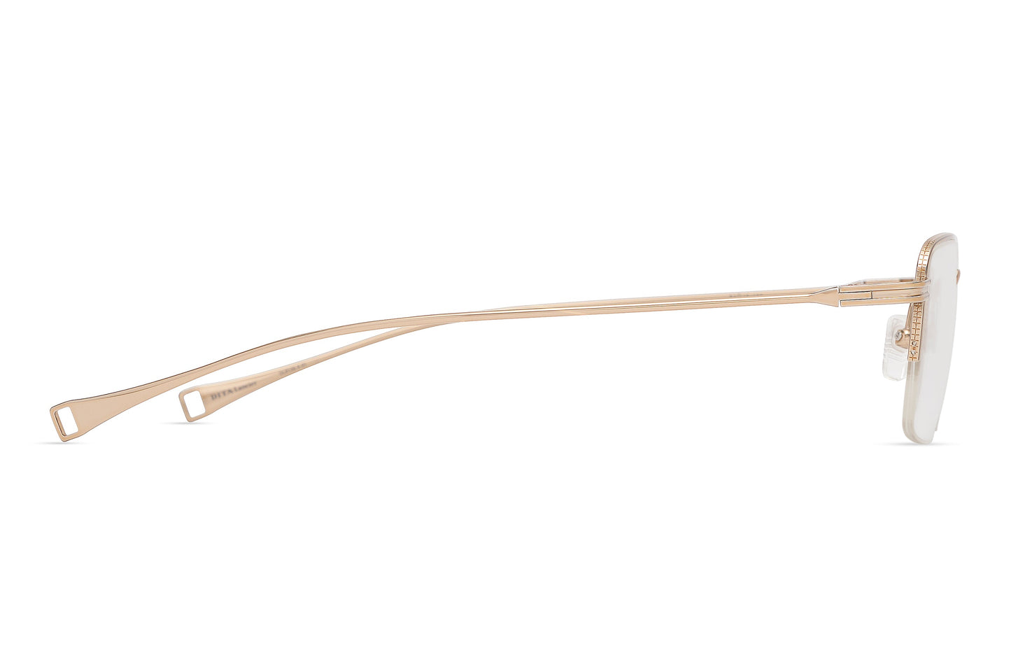 DITA DLX136 Square Eyeglasses in Clear / Gold Sand, side view