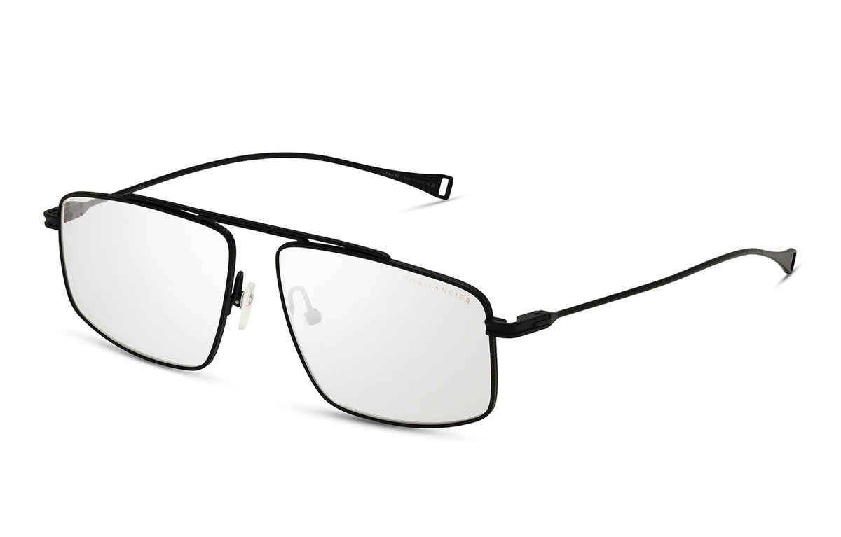 DITA DLX142 Aviator Eyeglasses in Clear Matte Black, angle view