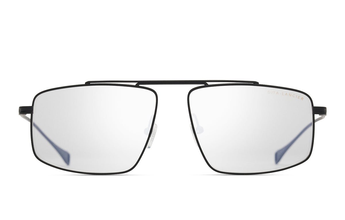 DITA DLX142 Aviator Eyeglasses in Clear Matte Black, front view