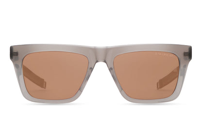 DITA DLS429 Square Sunglasses in Land Lens - Brown Polarized / Stone Grey - Brushed Antique Silver, front view