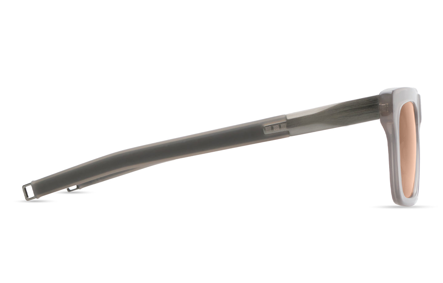 DITA DLS429 Square Sunglasses in Land Lens - Brown Polarized / Stone Grey - Brushed Antique Silver, side view