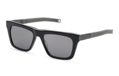 DITA DLS429 Square Sunglasses in Sea Lens - Grey Polarized / Black - Gunmetal, angle view