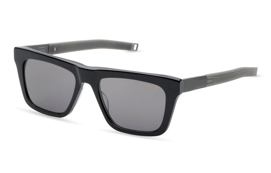 DITA DLS429 Square Sunglasses in Sea Lens - Grey Polarized / Black - Gunmetal, angle view
