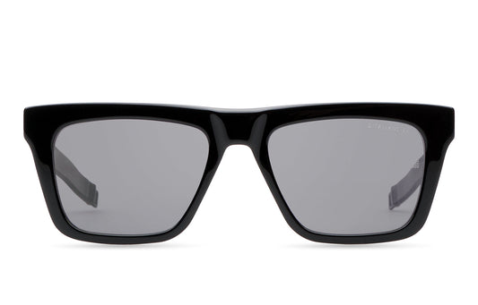 DITA DLS429 Square Sunglasses in Sea Lens - Grey Polarized / Black - Gunmetal, front view