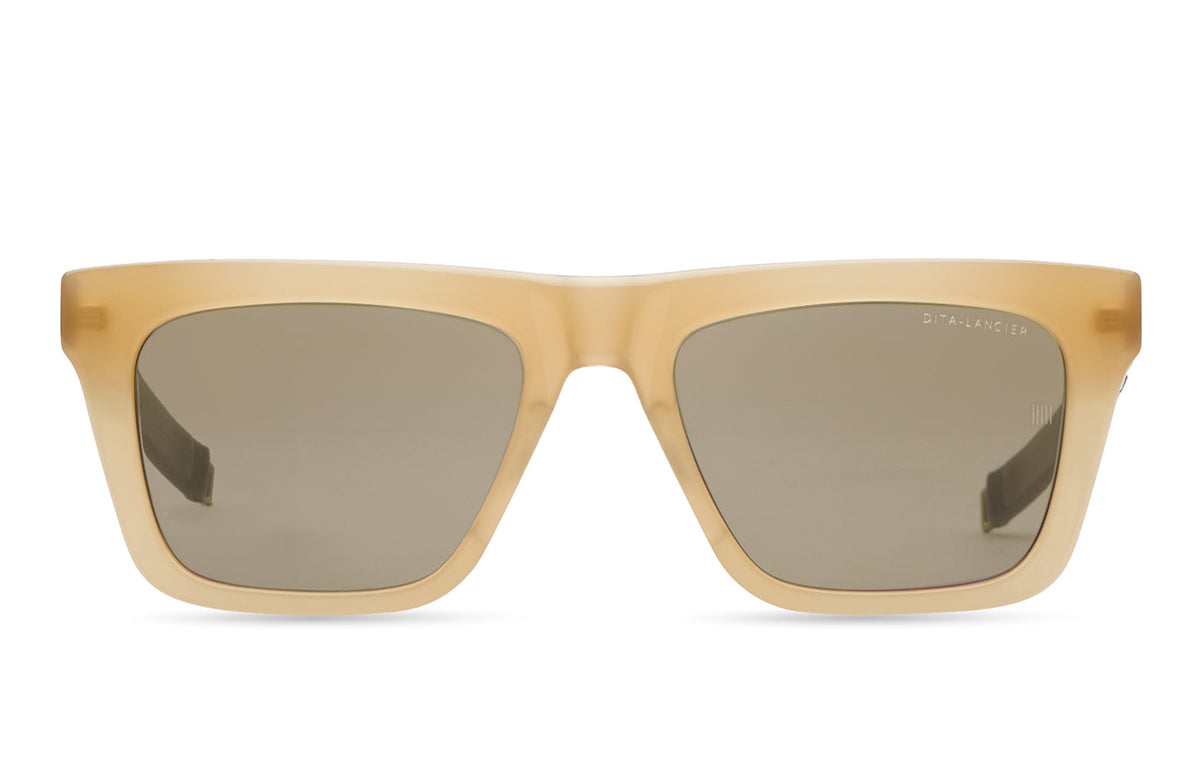 DITA DLS429 Square Sunglasses in Air Lens - Green / Sand Storm - Brushed Gold Sand, front view