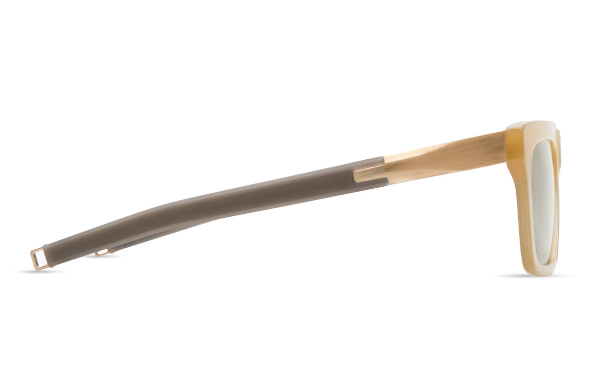DITA DLS429 Square Sunglasses in Air Lens - Green / Sand Storm - Brushed Gold Sand, side view