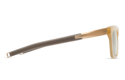DITA DLS429 Square Sunglasses in Air Lens - Green / Sand Storm - Brushed Gold Sand, side view