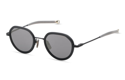 DITA DLS432 Round Sunglasses in Sea Lens - Grey Polarized / Matte Black, angle view