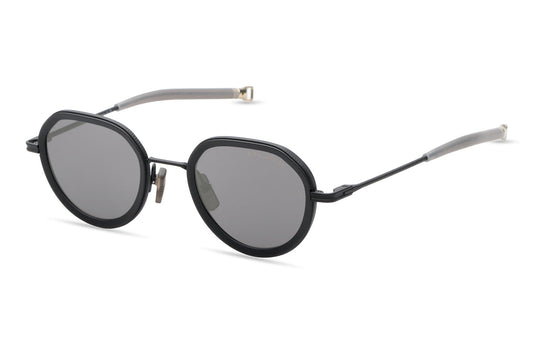 DITA DLS432 Round Sunglasses in Sea Lens - Grey Polarized / Matte Black, angle view