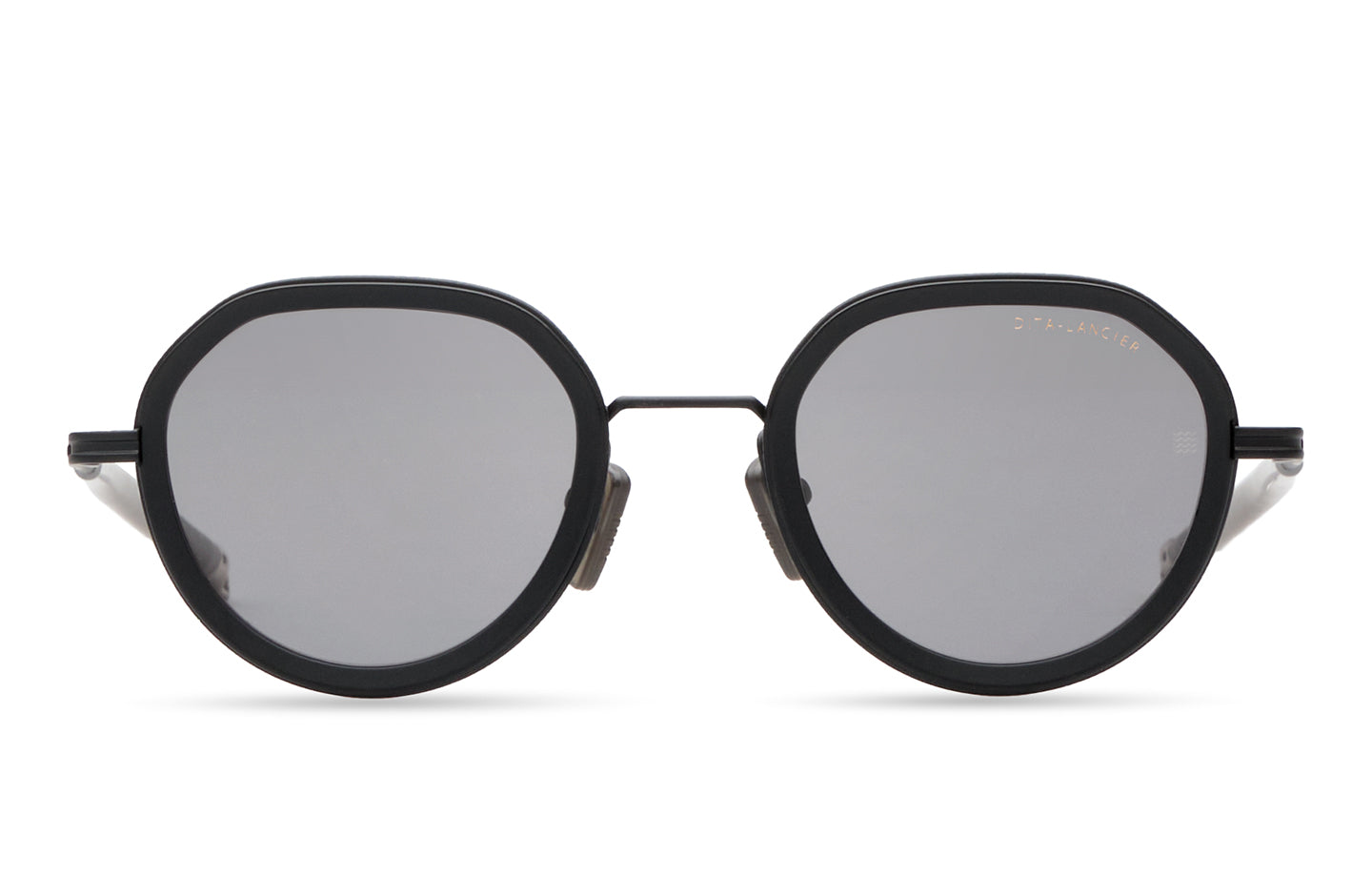 DITA DLS432 Round Sunglasses in Sea Lens - Grey Polarized / Matte Black, front view