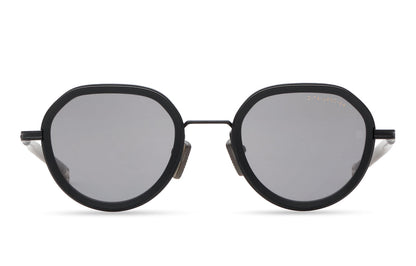 DITA DLS432 Round Sunglasses in Sea Lens - Grey Polarized / Matte Black, front view
