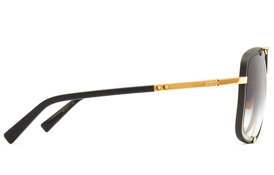 DITA MACH FIVE Aviator Sunglasses in Grey Gradient Matte Black Yellow Gold, side view