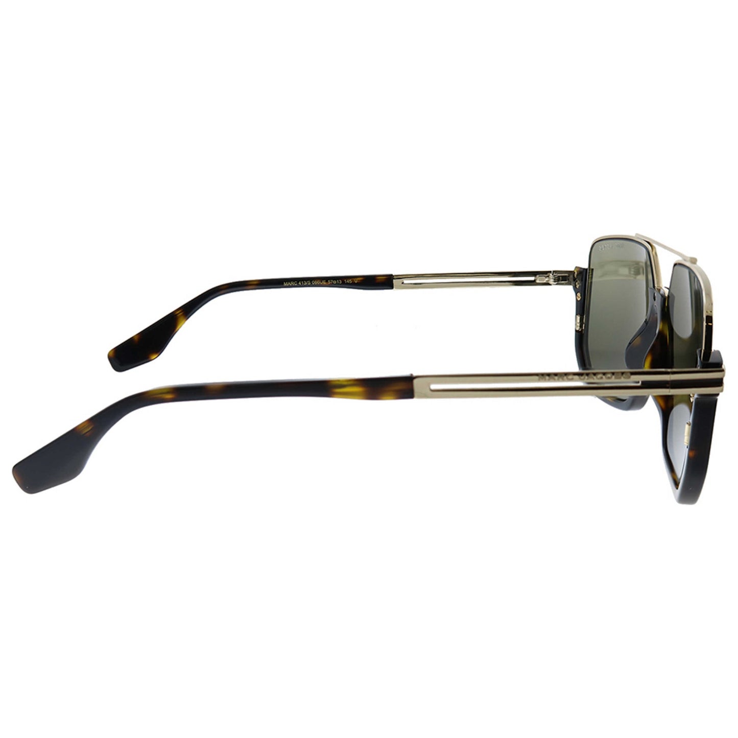 Marc Jacobs MARC413/S Aviator Sunglasses in Gold Mirror / Havana, side view