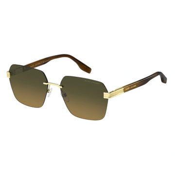 GREEN GRADIENT BROWN LENSES WITH GOLD BROWN HORN FRAME
