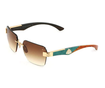 LIGHT BRONZE GRADIENT LENSES WITH MELLOW GOLD PLATED TITANIUM FRAME