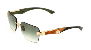 GREEN GRADIENT LENSES WITH MELLOW GOLD PLATED TITANIUM FRAME