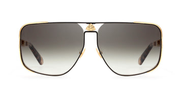 GRAY GRADIENT LENSES WITH CHAMPAGNE GOLD PLATED TITANIUM WITH BLACK LAQUER FRAME