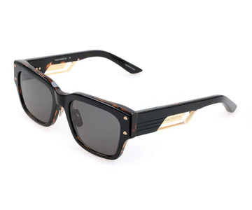 SOLID GRAY LENSES WITH BLACK WHIT TORTOISE FRAME