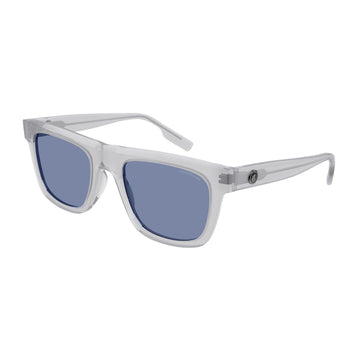 BLUE LENSES WITH GRAY TRANSPARENT FRAME