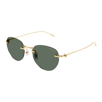 SOLID GREEN LENSES WITH GOLD FRAME