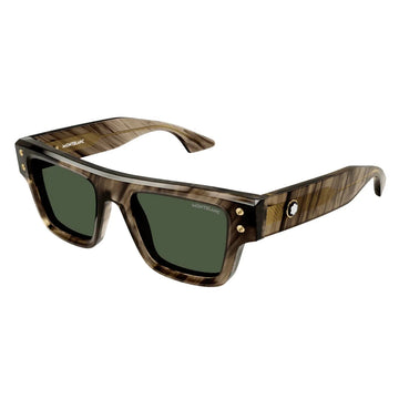 SOLID GREEN LENSES WITH BROWN FRAME
