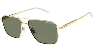 SOLID GREEN LENSES WITH SHINY GOLD FRAME