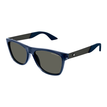 GRAY LENSES WITH BLUE TRANSPARENT FRAME