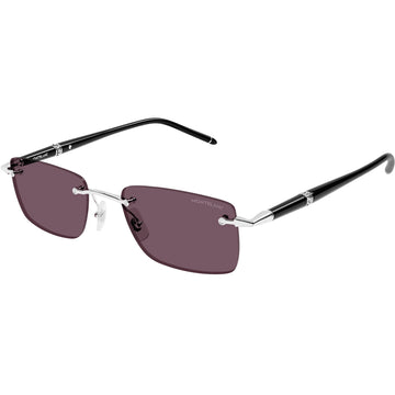 SOLID VIOLET LENSES WITH SHINY SILVER FRAME