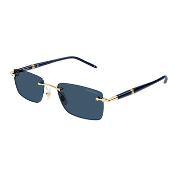 SOLID BLUE LENSES WITH GOLD FRAME