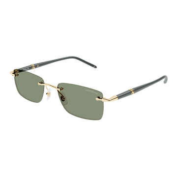 SOLID GREEN LENSES WITH GOLD FRAME