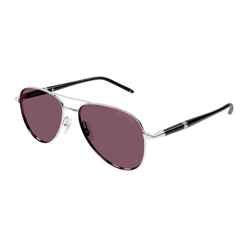 VIOLET LENSES WITH SHINY SILVER FRAME