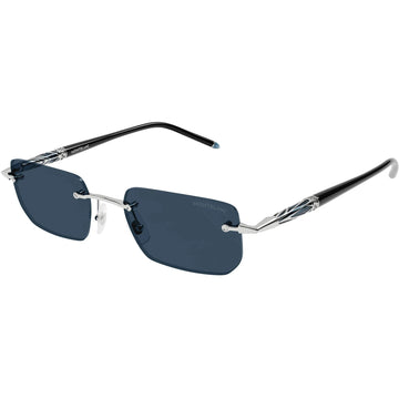 SOLID BLUE LENSES WITH SLIVER FRAME