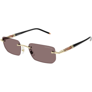 SOLID BROWN LENSES WITH GOLD FRAME