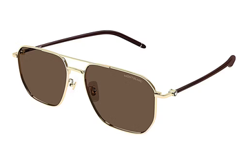 SOLID BROWN LENSES WITH LIGHT GOLD FRAME