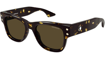 SOLID BROWN LENSES WITH SPOTTED HAVANA FRAME