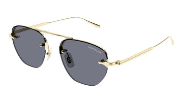 SOLID GRAY LENSES WITH SHINY GOLD FRAME