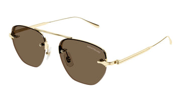 SOLID BROWN LENSES WITH SHINY GOLD FRAME