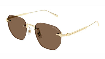 SOLID BROWN LENSES WITH SHINY GOLD FRAME