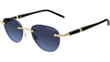 GRAY BLUE GRADIENT LENSES WITH SHINY GOLD FRAME