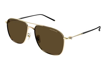 SOLID BROWN LENSES WITH LIGHT GOLD FRAME