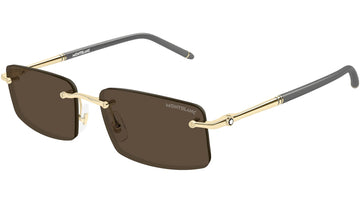 SOLID BROWN LENSES WITH SHINY GOLD FRAME