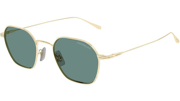 SOLID LIGHT GREEN LENSES WITH SHINY GOLD FRAME