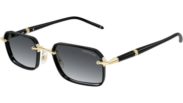GRAY GRADIENT LENSES WITH MATTE BLACK SHINY GOLD FRAME