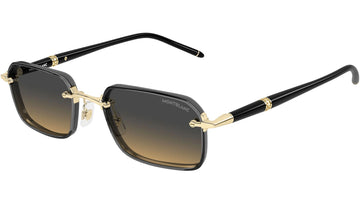 GRAY ORANGE GRADIENT LENSES WITH TRANSPARENT GRAY SHINY GOLD FRAME