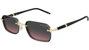GRAY GRADIENT VIVID PINK LENSES WITH TRANSPARENT GRAY SHINY GOLD FRAME